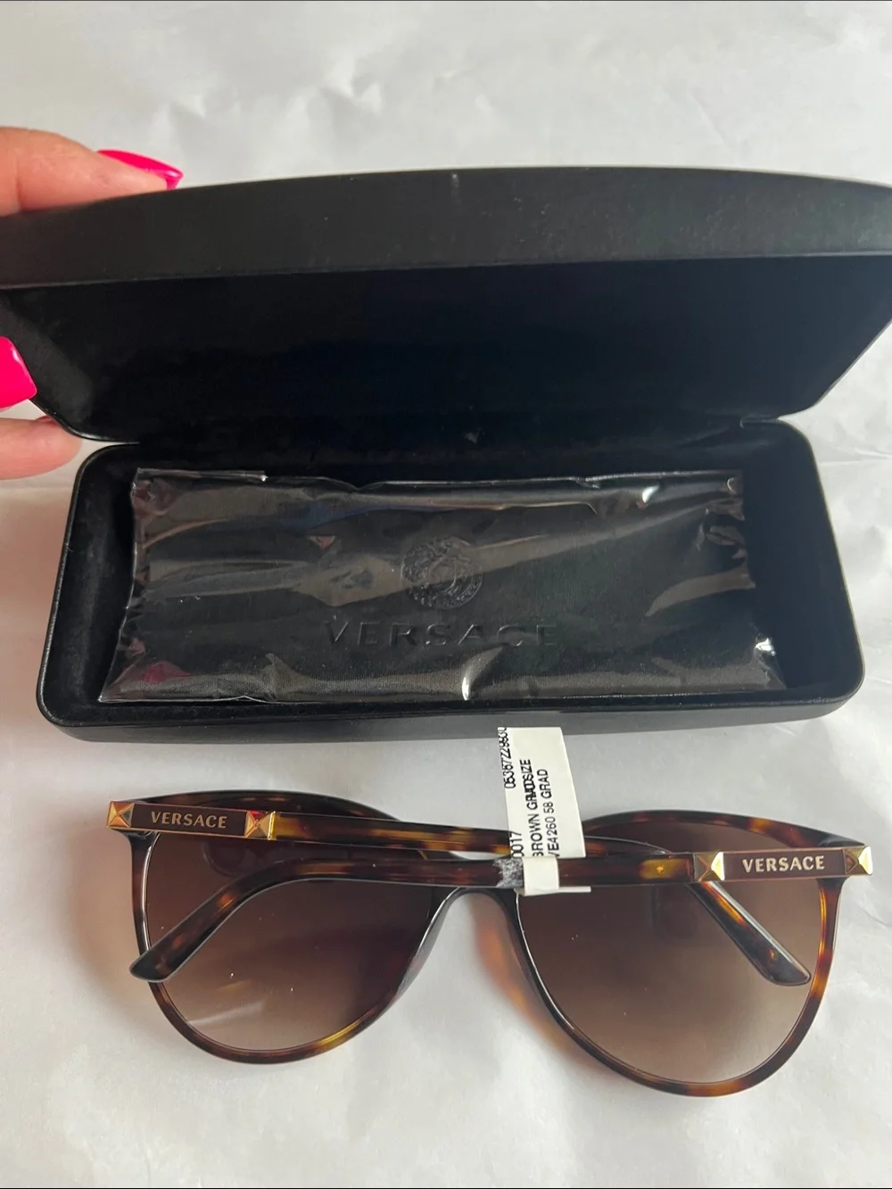 Versace Women's Tortoiseshell Frame Sunglasses with Brown Lenses NWT